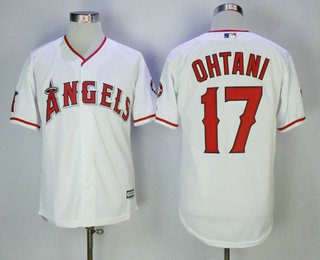 Men's Los Angeles Angels #17 Shohei Ohtani White Home Stitched MLB Majestic Cool Base Jersey