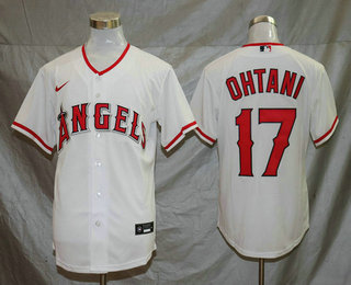 Men's Los Angeles Angels #17 Shohei Ohtani White Stitched MLB Cool Base Nike Jersey