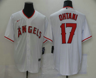 Men's Los Angeles Angels #17 Shohei Ohtani White Stitched MLB Cool Base Nike Jersey