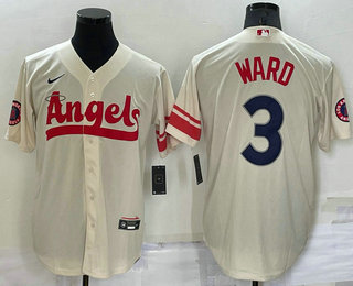 Men's Los Angeles Angels #3 Taylor Ward Cream 2022 City Connect Cool Base Stitched Jersey