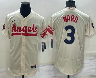 Men's Los Angeles Angels #3 Taylor Ward Cream 2022 City Connect Flex Base Stitched Jersey