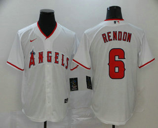 Men's Los Angeles Angels #6 Anthony Rendon White Stitched MLB Cool Base Nike Jersey