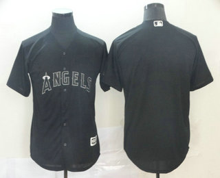 Men's Los Angeles Angels Blank Black 2019 Players' Weekend Stitched Nickname Jersey