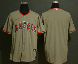 Men's Los Angeles Angels Blank Gray Stitched MLB Cool Base Nike Jersey