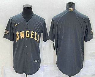 Men's Los Angeles Angels Blank Grey 2022 All Star Stitched Cool Base Nike Jersey