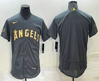 Men's Los Angeles Angels Blank Grey 2022 All Star Stitched Flex Base Nike Jersey