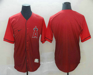 Men's Los Angeles Angels Blank Nike Red Fade Stitched Jersey