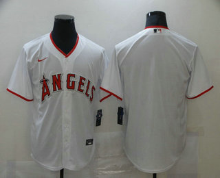 Men's Los Angeles Angels Blank White Stitched MLB Cool Base Nike Jersey