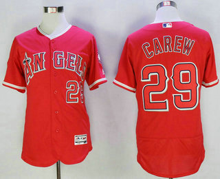 Men's Los Angeles Angels of Anaheim #29 Rod Carew Red 2016 Flexbase Majestic Baseball Jersey