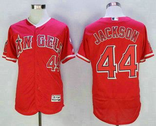 Men's Los Angeles Angels of Anaheim #44 Reggie Jackson Retired Red 2016 Flexbase Majestic Baseball Jersey