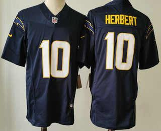 Men's Los Angeles Chargers #10 Justin Herbert Navy Blue 2023 FUSE Vapor Limited Stitched Jersey
