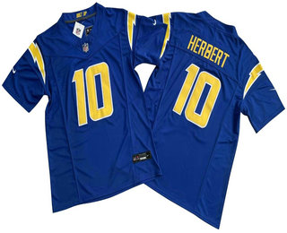 Men's Los Angeles Chargers #10 Justin Herbert Royal FUSE Vapor Limited Jersey