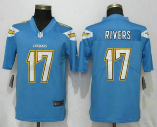 Men's Los Angeles Chargers #17 Philip Rivers Light Blue 2017 Vapor Untouchable Stitched NFL Nike Limited Jersey