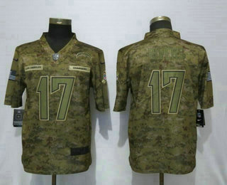 Men's Los Angeles Chargers #17 Philip Rivers Nike Camo 2018 Salute to Service Stitched NFL Limited Jersey