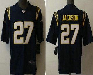 Men's Los Angeles Chargers #27 Lamar Jackson Navy Blue 2020 NEW Vapor Untouchable Stitched NFL Nike Limited Jersey