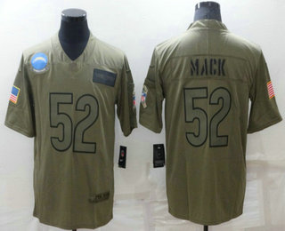 Men's Los Angeles Chargers #52 Khalil Mack NEW Olive 2019 Salute To Service Stitched NFL Nike Limited Jersey