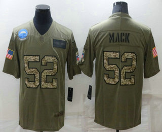 Men's Los Angeles Chargers #52 Khalil Mack Olive Camo 2019 Salute To Service Stitched NFL Nike Limited Jersey