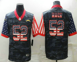 Men's Los Angeles Chargers #52 Khalil Mack USA Camo 2020 Salute To Service Stitched NFL Nike Limited Jersey