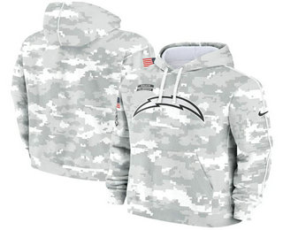 Men's Los Angeles Chargers 2024 Camo Salute to Service Club Fleece Pullover Hoodie