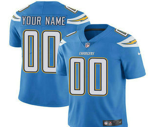 Men's Los Angeles Chargers Custom Vapor Untouchable Light Blue Alternate NFL Nike Limited Jersey