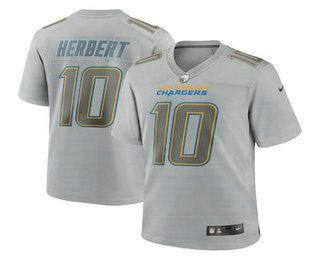 Men's Los Angeles Chargers Justin Herbert Grey Atmosphere Fashion 2022 Vapor Untouchable Stitched Nike Limited Jersey