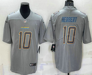 Men's Los Angeles Chargers Justin Herbert Grey Atmosphere Fashion 2022 Vapor Untouchable Stitched Nike Limited Jersey