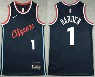 Men's Los Angeles Clippers #1 James Harden Navy 2023 Icon Swingman Jersey