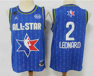 Men's Los Angeles Clippers #2 Kawhi Leonard Blue Jordan Brand 2020 All-Star Game Swingman Stitched NBA Jersey