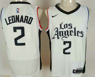 Men's Los Angeles Clippers #2 Kawhi Leonard NEW White Nike 2020 Swingman City Edition Jersey