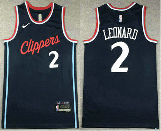 Men's Los Angeles Clippers #2 Kawhi Leonard Navy 2023 Icon Swingman Jersey