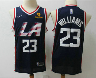 Men's Los Angeles Clippers #23 Lou Williams Navy Blue Nike 2019 Swingman City Edition Jersey With The Sponsor Logo