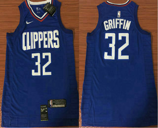Men's Los Angeles Clippers #32 Blake Griffin Blue 2017-2018 Nike Swingman Stitched NBA Jersey