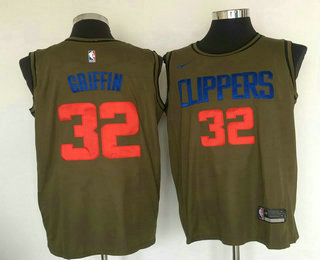 Men's Los Angeles Clippers #32 Blake Griffin Olive Stitched Nike Swingman Jersey