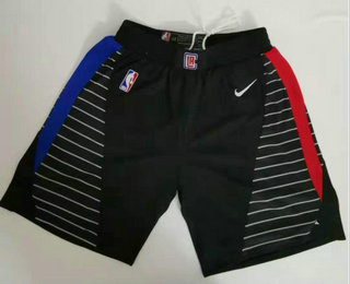 Men's Los Angeles Clippers  Black 2019 Nike Swingman Stitched NBA Shorts