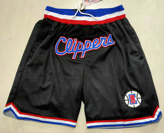 Men's Los Angeles Clippers Black Just Don Swingman Throwback Shorts