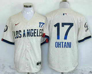 Men's Los Angeles Dodgers #17 Shohei Ohtani Cream 2024 City Connect Limited Jersey