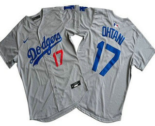 Men's Los Angeles Dodgers #17 Shohei Ohtani Gray Limited Cool Base Jersey