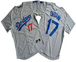 Men's Los Angeles Dodgers #17 Shohei Ohtani Grey 2024 Player Number Limited Cool Base Jersey