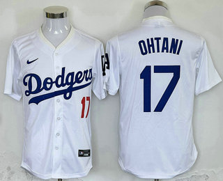 Men's Los Angeles Dodgers #17 Shohei Ohtani White 2024 Limited Stitched Jersey