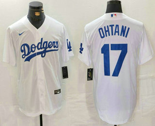 Men's Los Angeles Dodgers #17 Shohei Ohtani White Stitched Jersey