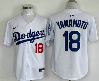 Men's Los Angeles Dodgers #18 Yoshinobu Yamamoto Number White 2024 Limited Stitched Jersey