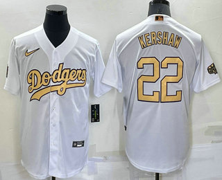 Men's Los Angeles Dodgers #22 Clayton Kershaw  White 2022 All Star Stitched Cool Base Nike Jersey