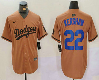 Men's Los Angeles Dodgers #22 Clayton Kershaw Olive Cool Base Limited Stitched Jersey