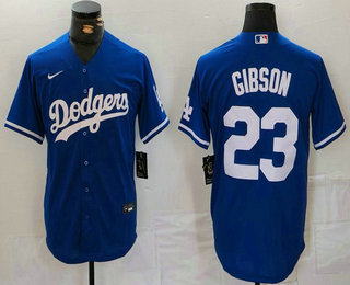 Men's Los Angeles Dodgers #23 Kirk Gibson Blue Cool Base Stitched Jersey