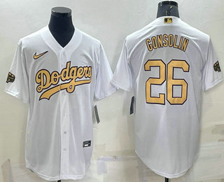 Men's Los Angeles Dodgers #26 Tony Gonsolin White 2022 All Star Stitched Cool Base Nike Jersey