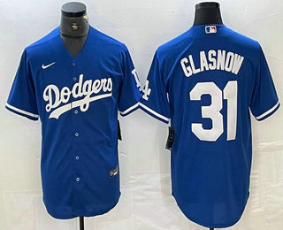 Men's Los Angeles Dodgers #31 Tyler Glasnow Blue Stitched Cool Base Nike Jersey 01