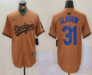 Men's Los Angeles Dodgers #31 Tyler Glasnow Olive Cool Base Limited Stitched Jersey