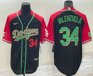 Men's Los Angeles Dodgers #34 Fernando Valenzuela Black Mexican Heritage Culture Night Nike Jersey