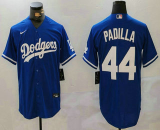 Men's Los Angeles Dodgers #44 Vicente Padilla Blue Cool Base Stitched Jersey