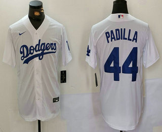 Men's Los Angeles Dodgers #44 Vicente Padilla White Cool Base Stitched Jersey